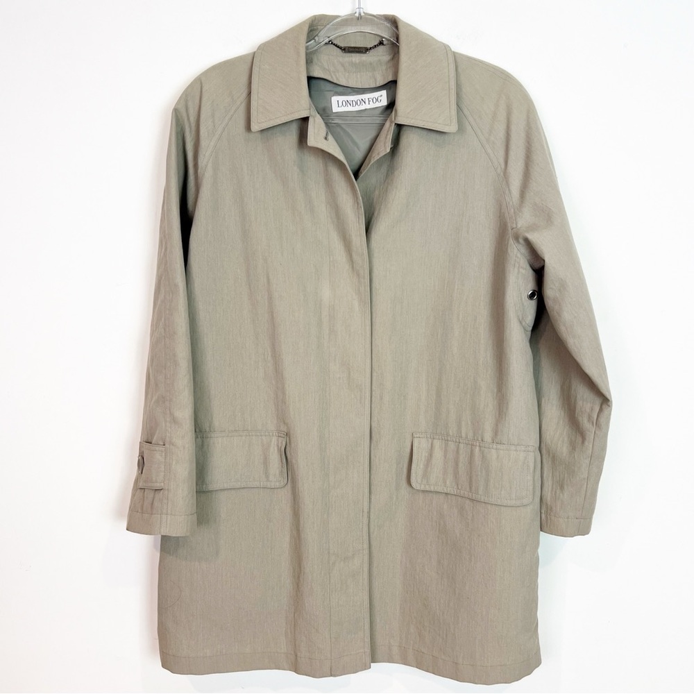 LONDON FOG TAN CONCEALED BUTTON FRONT TRENCH COAT SZ SMALL